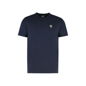 EA7 Emporio Armani Men's Crew Neck T-Shirt with Logo Detail Men BLUE T-Shirts